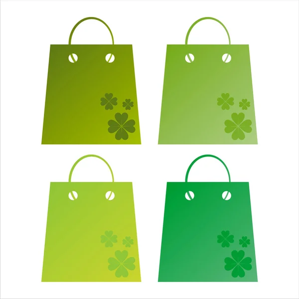 Set Patrick Day Shopping Bags — стоковый вектор