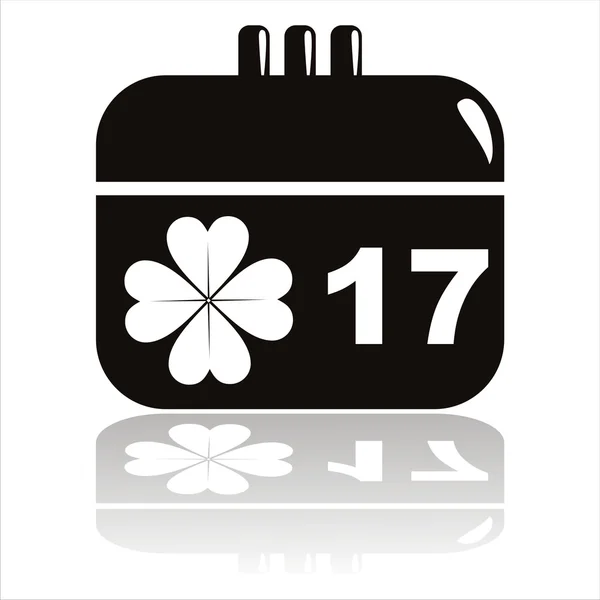 Black Patrick Day Calendar Icon — Stock Vector