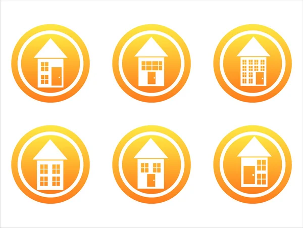 Σύνολο Πορτοκαλί Σπίτι Σημάδια — Διανυσματικό Αρχείο