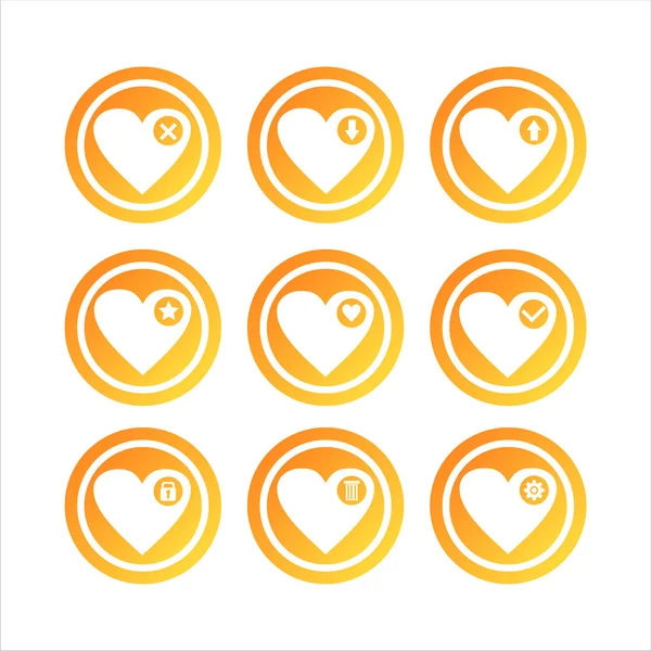 Signos de corazones naranja — Archivo Imágenes Vectoriales
