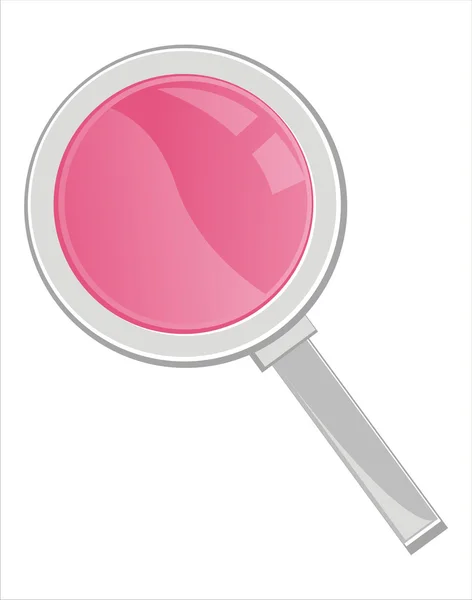 Glossy Magnifying Glass Isolated White — Stock Vector