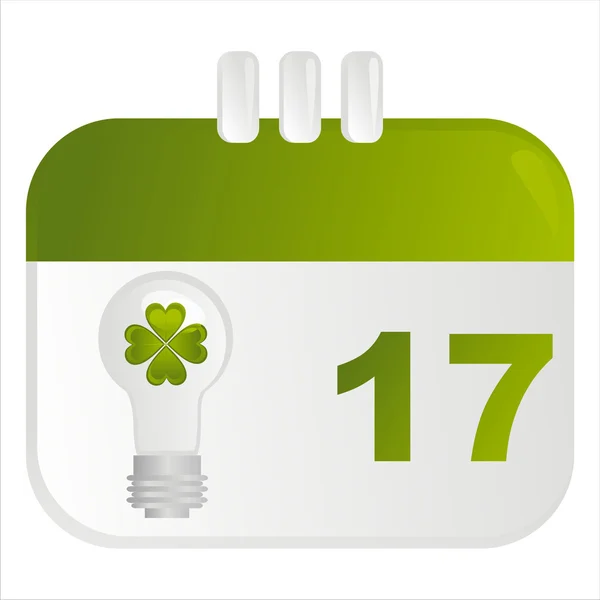 Patrick Day Calendar Icon — Stock Vector