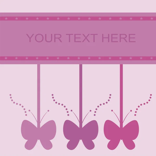 Aranyos Pillangó Kártya — Stock Vector