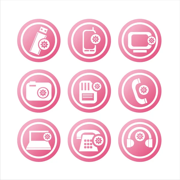 Setting in technology signs — Stock Vector