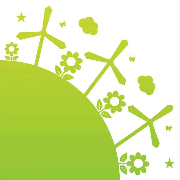 Zelená Ekologické Ilustrace — Stockový vektor