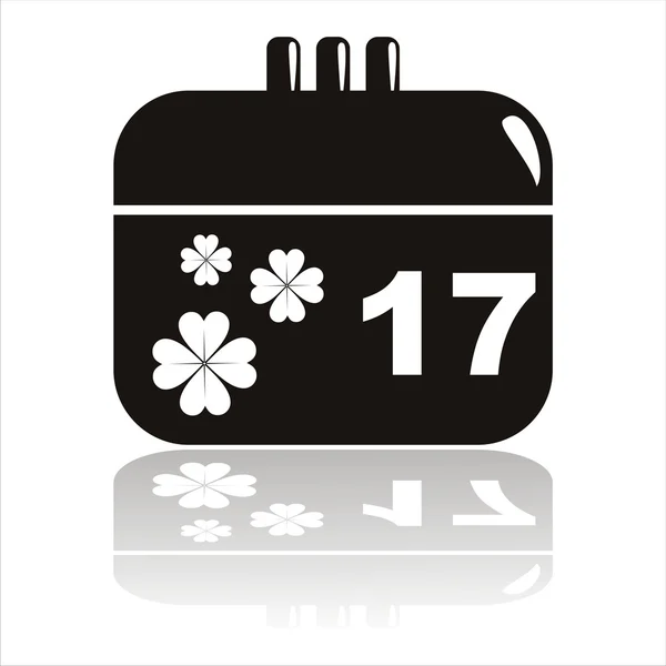 黒の聖パトリックの日カレンダー アイコン — ストックベクタ