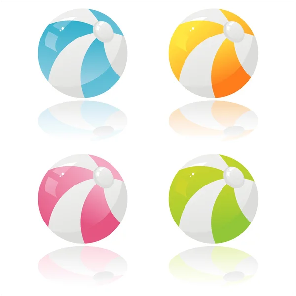 Colorful beach balls — Stock Vector