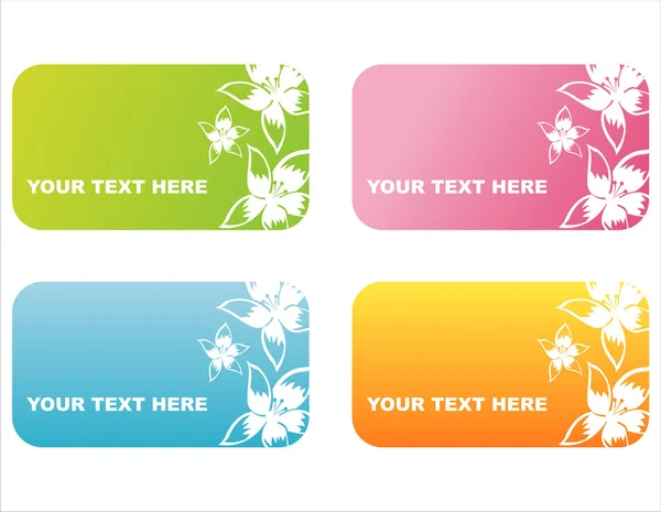 Set Colorful Floral Frames — Stock Vector