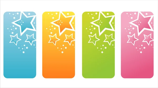 Färgglada stjärna banners — Stock vektor