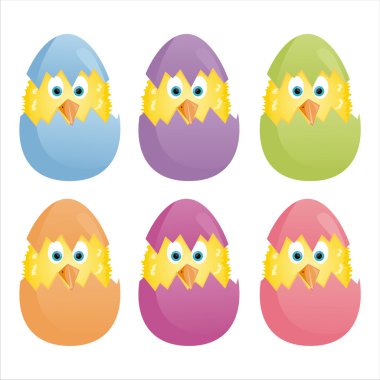 Colorful easter eggs clipart