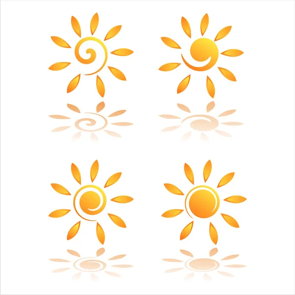 Icônes abstraites de soleils — Image vectorielle