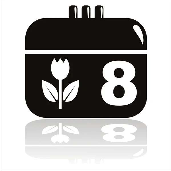 8 de marzo icono del calendario — Vector de stock