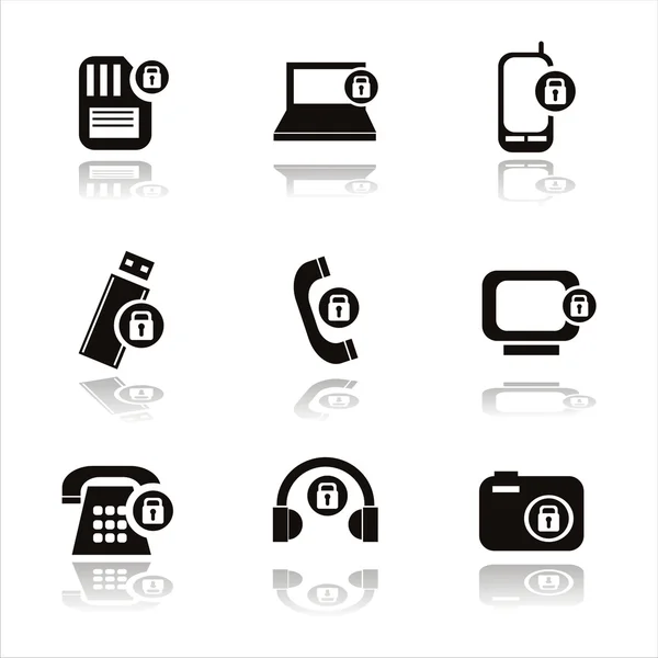 Technology with locks icons — Stock Vector