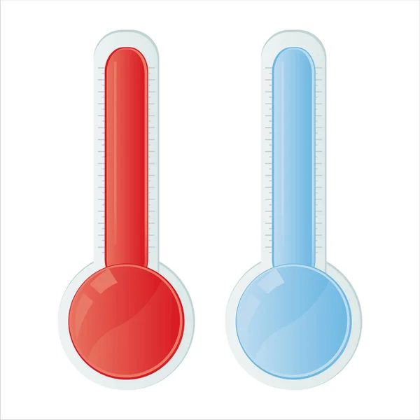 Thermometers geïsoleerd op wit — Stockvector