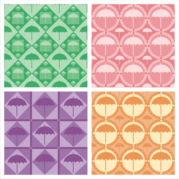 Cute umbrella patterns — Stock Vector