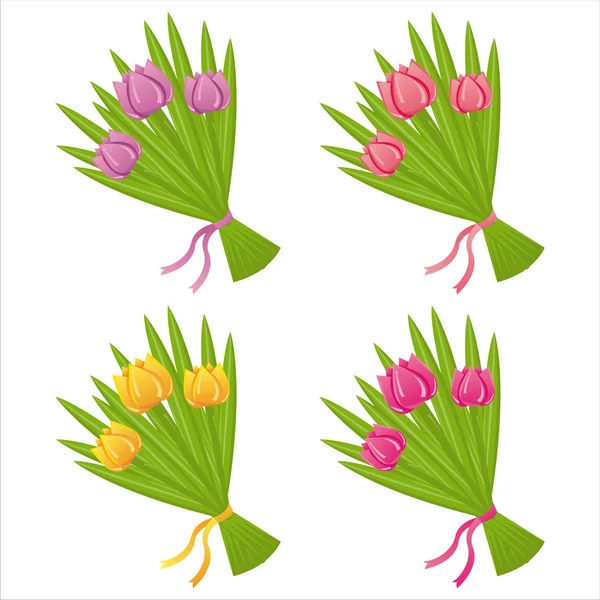 Bunches of tulips — Stock Vector