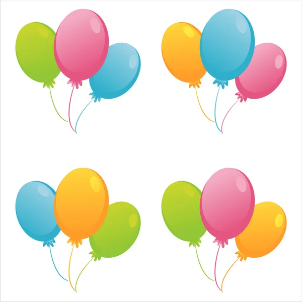 Globos de cumpleaños coloridos — Vector de stock