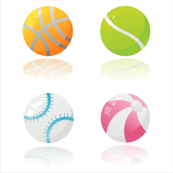 Glossy sport balls — Stock Vector