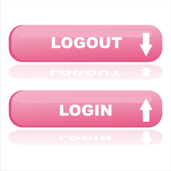 Web buttons login and logout — Stock Vector