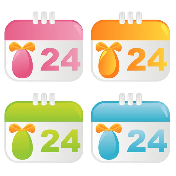 Icone del calendario pasquale — Vettoriale Stock