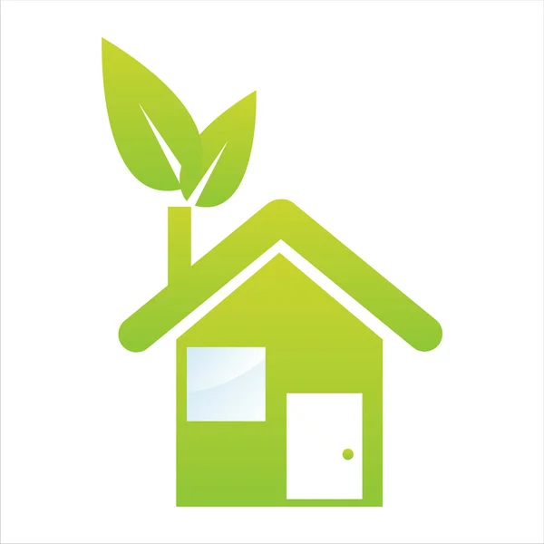 Ícone de casa Eco — Vetor de Stock