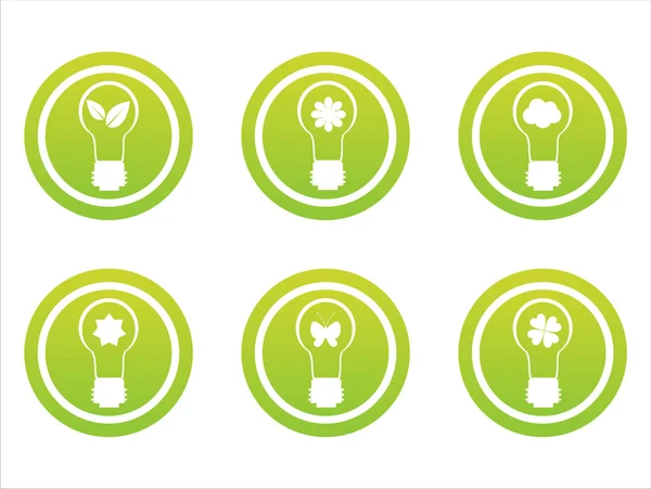 Zelená eco lampu značky — Stockový vektor