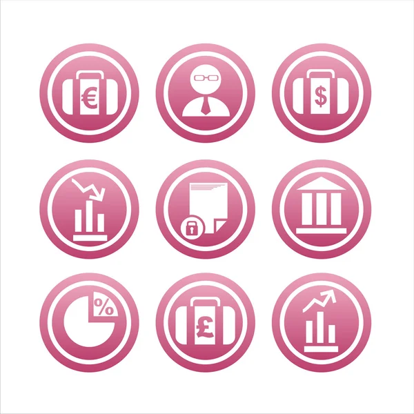 Розовые финансовые знаки — стоковый вектор