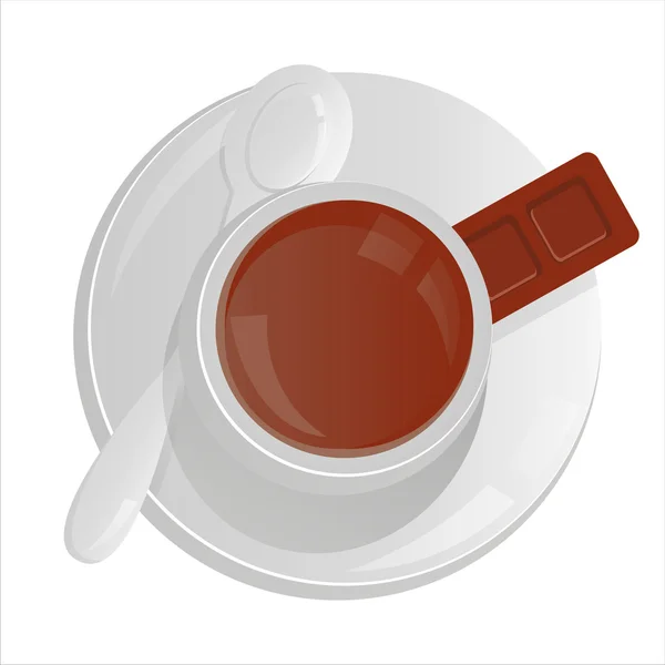 Xícara de café isolado em branco — Vetor de Stock