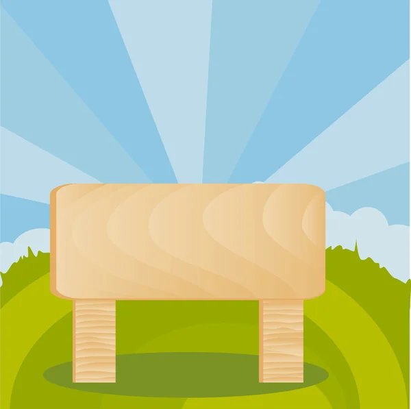 Paysage bureau en bois — Image vectorielle