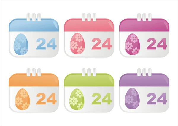 Icônes calendrier de Pâques — Image vectorielle