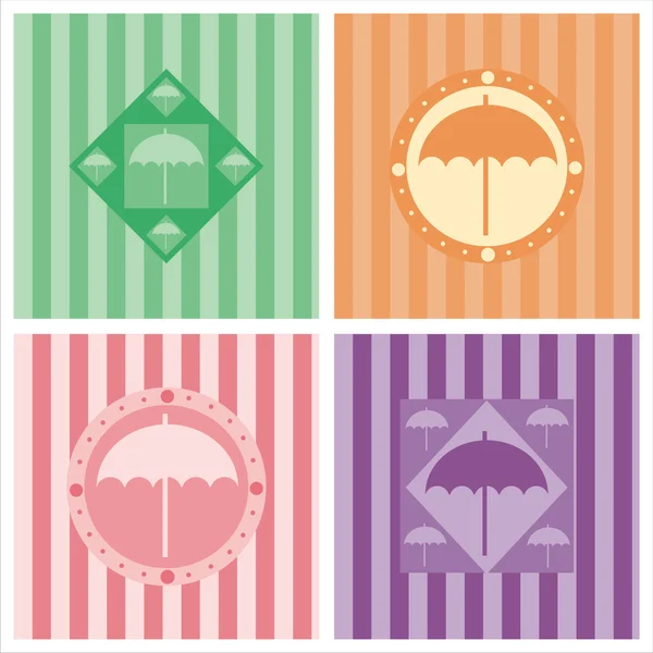 Cute umbrella backgrounds — Stock Vector