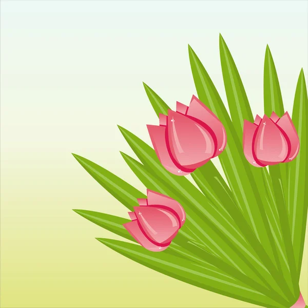 Bunch of tulips background — Stock Vector