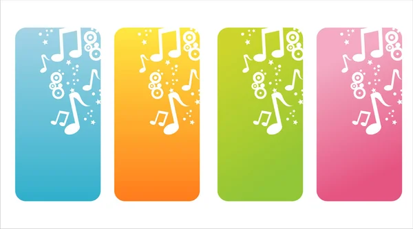 Kolorowe transparenty muzyczne — Wektor stockowy