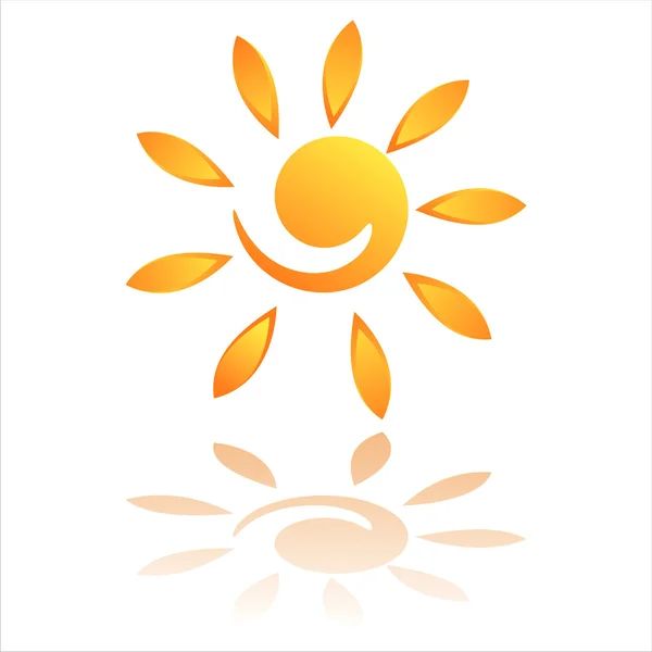 Ikona Sun izolované na bílém — Stockový vektor