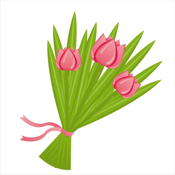 Tulipanes aislados en blanco — Vector de stock