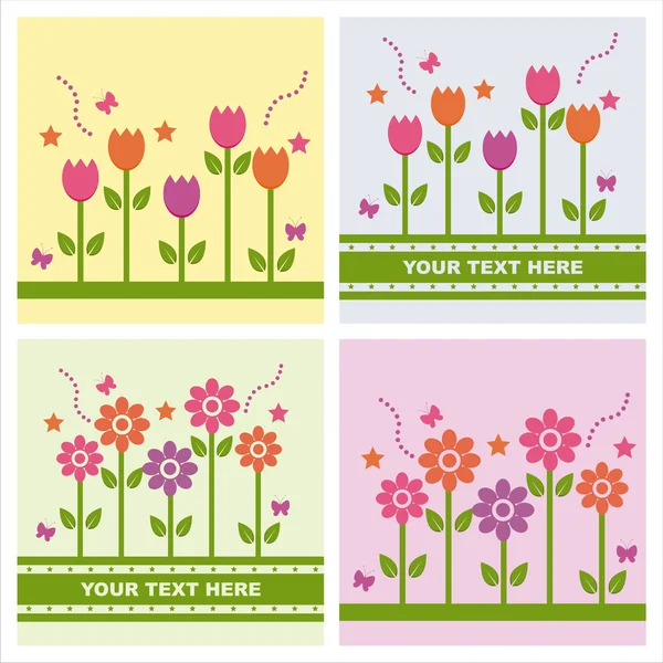 Cute spring backgrounds — Stock Vector