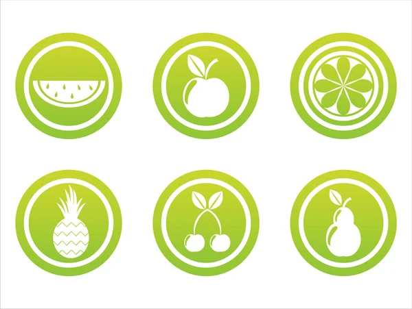 Πράσινα φρούτα σημάδια — Διανυσματικό Αρχείο
