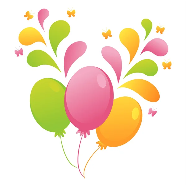 Balloons with splash — Stock Vector