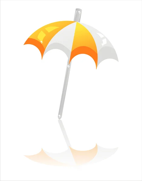 白で隔離されるビーチ傘 — ストックベクタ