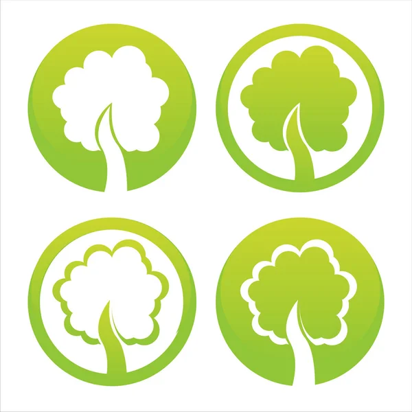 Green trees signs — Stock Vector