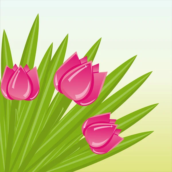 Bunch of tulips background — Stock Vector