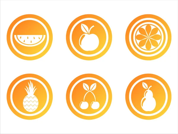 Narancssárga gyümölcs jelek — Stock Vector