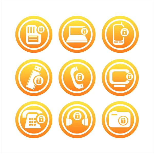 Technology with locks signs — Stock Vector