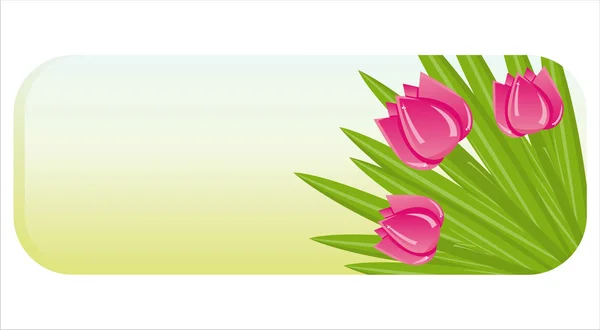 Banner con manojo de tulipanes — Vector de stock