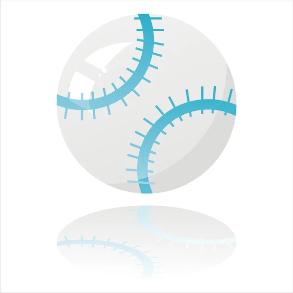 Pallone da baseball isolato su bianco — Vettoriale Stock