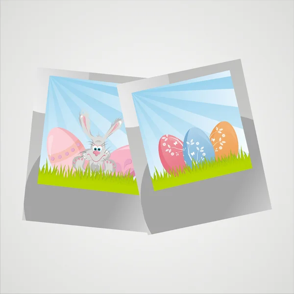 Easter photos over grey background — Stock Vector