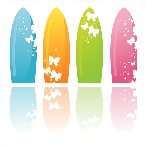 Красочные доски для серфинга — стоковый вектор