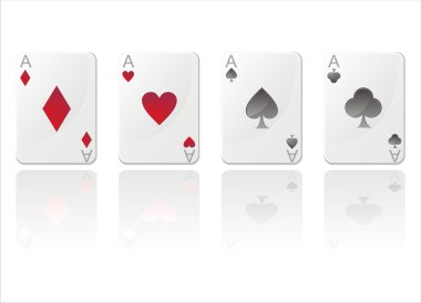 Glossy cards with aces clipart