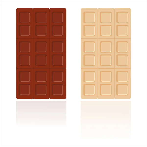 Chocolates oscuros y de leche — Vector de stock