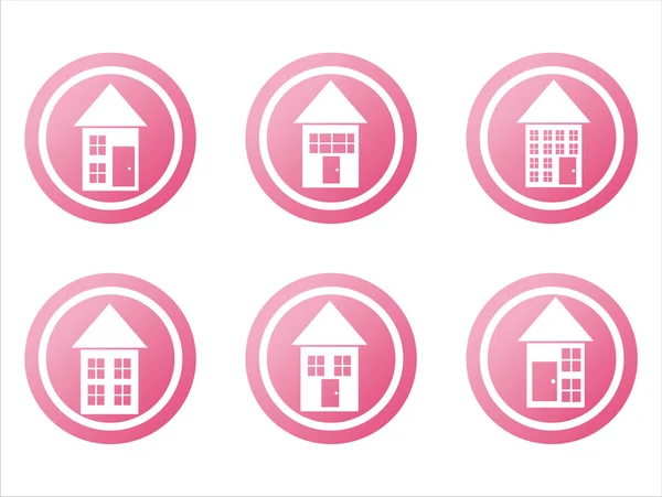 Růžové budovy známky — Stockový vektor